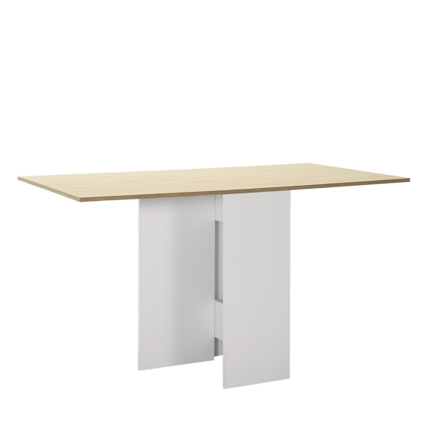 Klappbarer Esstisch 75x140 cm braun/weiß