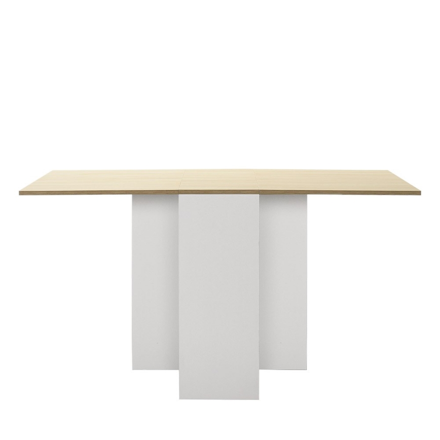 Klappbarer Esstisch 75x140 cm braun/weiß