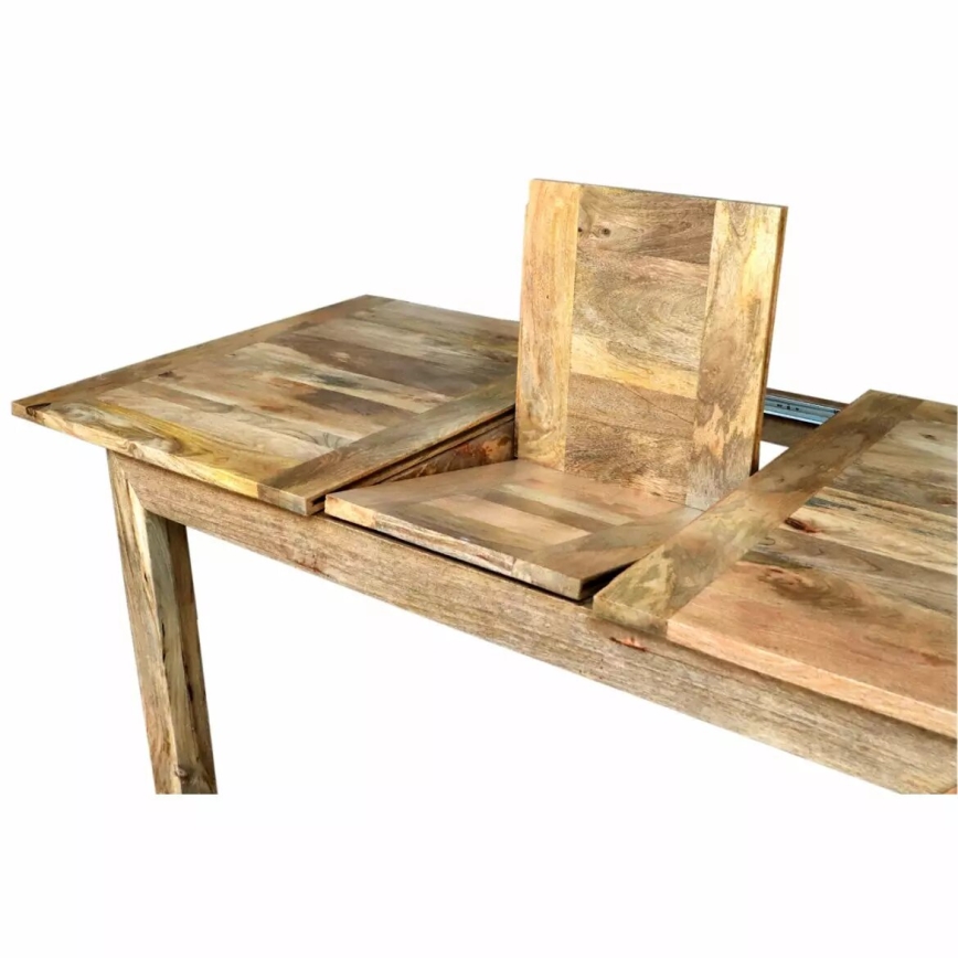 Klappbarer Esstisch HINA 180x90 cm Massivholz/Mangobaum