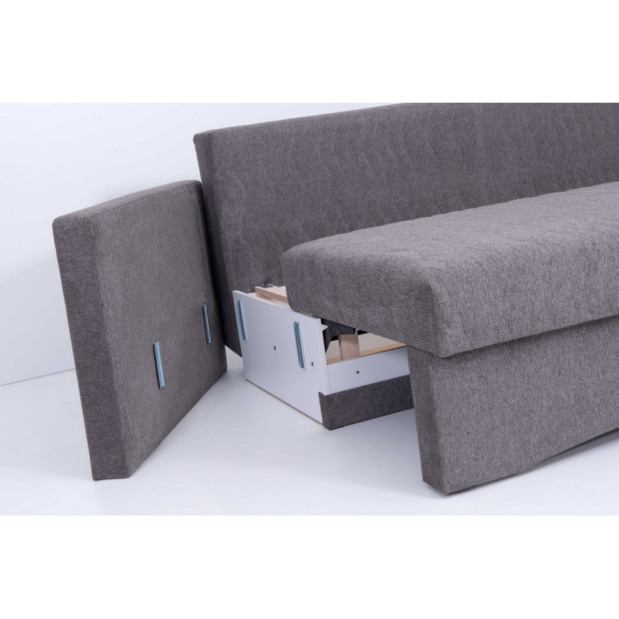 Klappbares Dreisitzer-Polstersofa mit Armlehnen PAUL grau