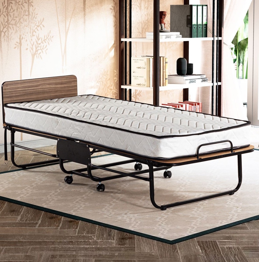 Klappbares Einzelbett aus Metall HERON 80x190 cm, weiß, max. Belastbarkeit 120 kg