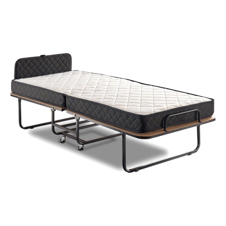 Klappbares Einzelbett aus Metall HERON 90x204 cm, weiß, belastbar bis 120 kg