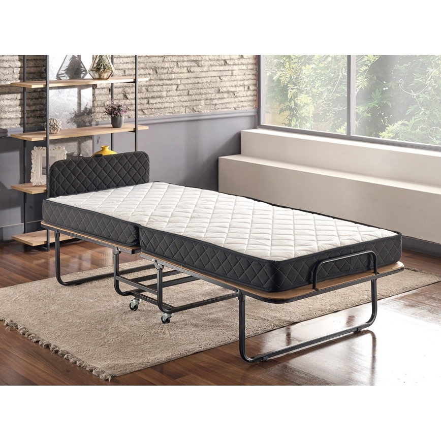 Klappbares Einzelbett aus Metall HERON 90x204 cm, weiß, belastbar bis 120 kg