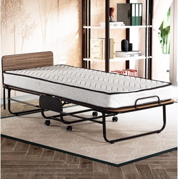 Klappbares Metall-Einzelbett HERON 80x190 cm mit Matratze, weiß – Belastbarkeit 120 kg