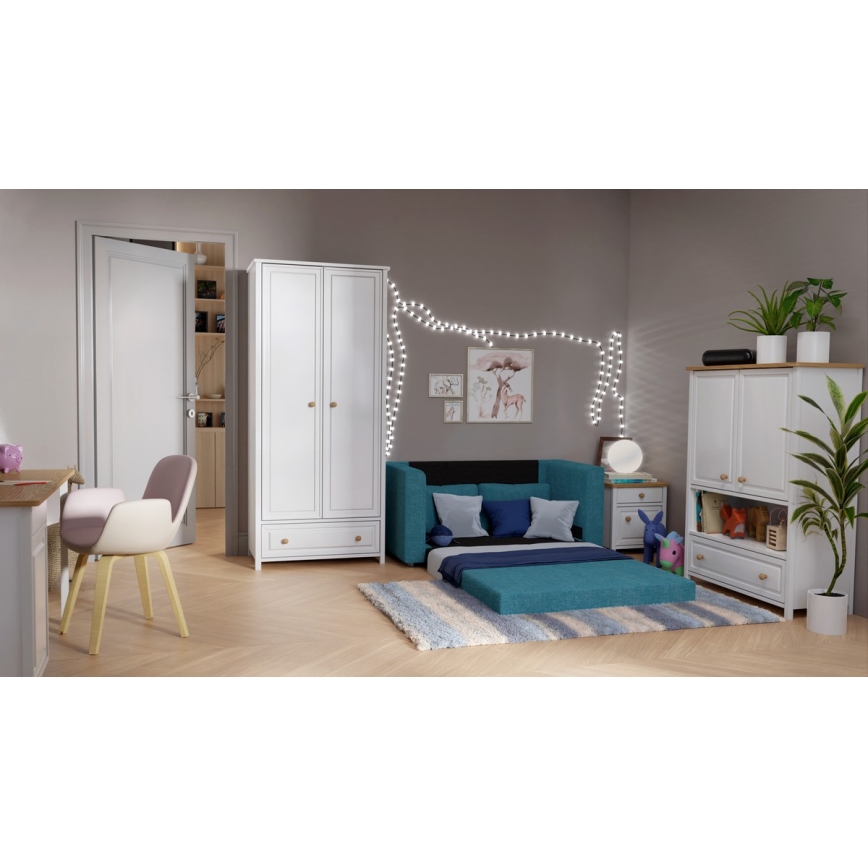 Klappbares Zweisitzer-Polstersofa mit Armlehnen LAYLA blau