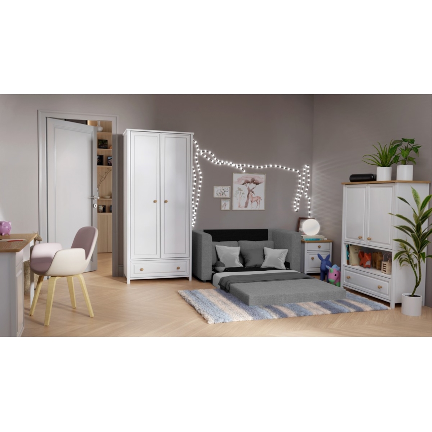 Klappbares Zweisitzer-Polstersofa mit Armlehnen LAYLA grau