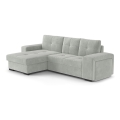 Klappsofa mit Stauraum und Hocker PALERMO hellgrau links