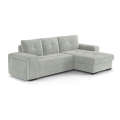 Klappsofa mit Stauraum und Hocker PALERMO hellgrau rechts