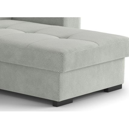 Klappsofa mit Stauraum und Hocker PALERMO hellgrau rechts