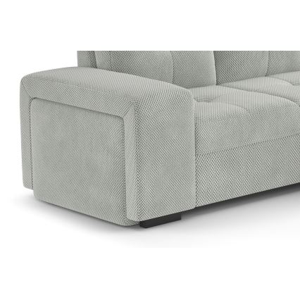 Klappsofa mit Stauraum und Hocker PALERMO hellgrau rechts