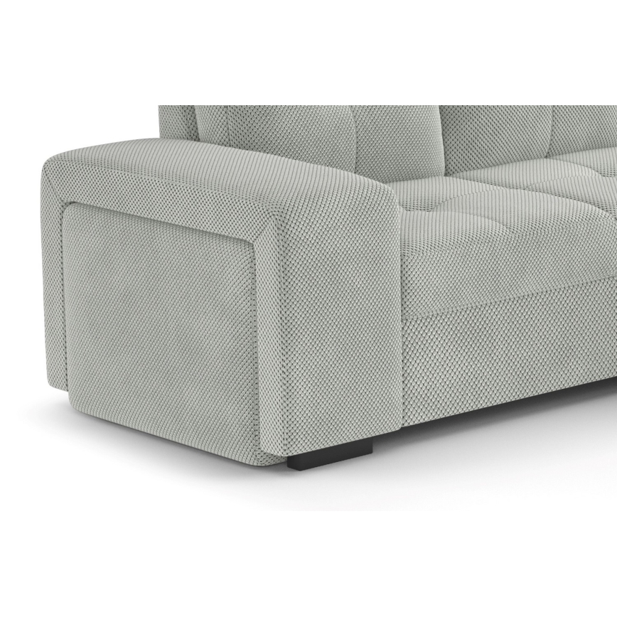 Klappsofa mit Stauraum und Hocker PALERMO hellgrau rechts