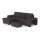 Klappsofa mit Stauraum und Hocker PALERMO schwarz links