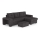 Klappsofa mit Stauraum und Hocker PALERMO schwarz rechts