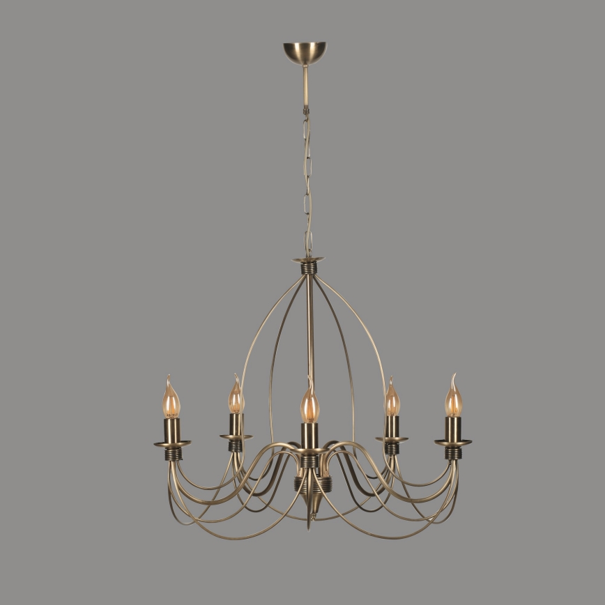 Klassische Pendelleuchte 5xE14/40W/230V bronze