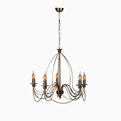 Klassische Pendelleuchte 5xE14/40W/230V bronze