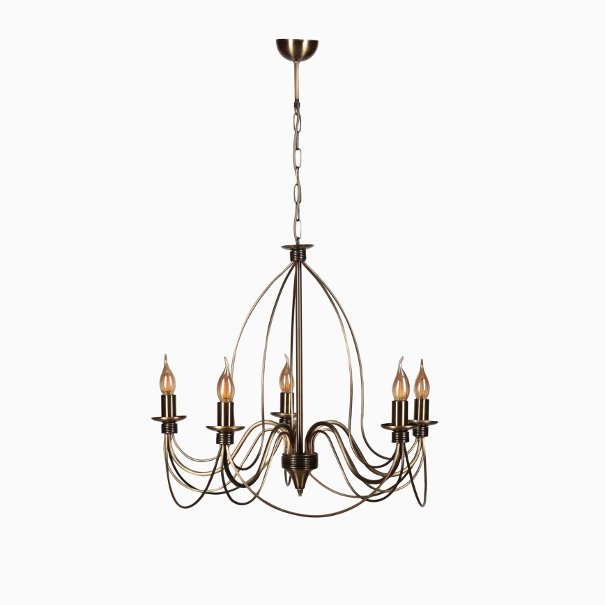 Klassische Pendelleuchte 5xE14/40W/230V bronze