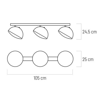 LED-Strahler 3xLED/20W/230V schwarz