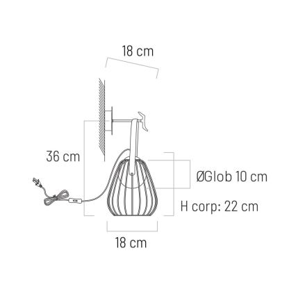 Wandlampe MEMORY 1xG9/4W/230V weiß/braun