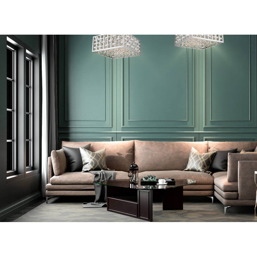 LED Dimmbares Kristall-Deckenleuchte COLUMBUS LED/20W/230V Hochglanzchrom