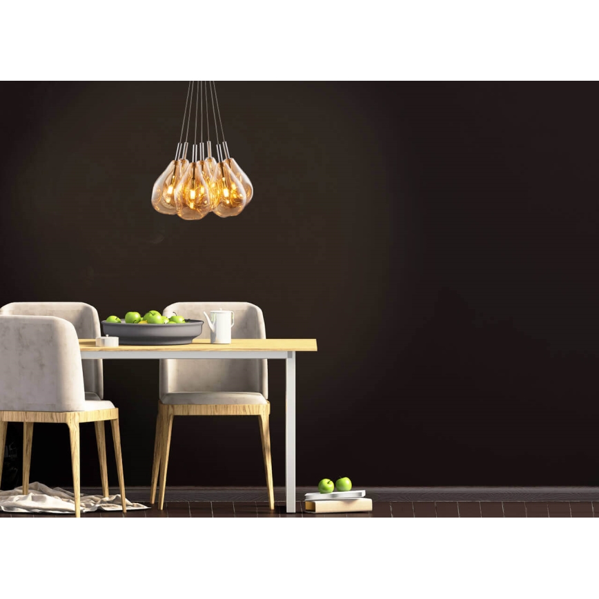 Deckenleuchte an Kabel HONEY 7xG9/5W/230V goldfarben