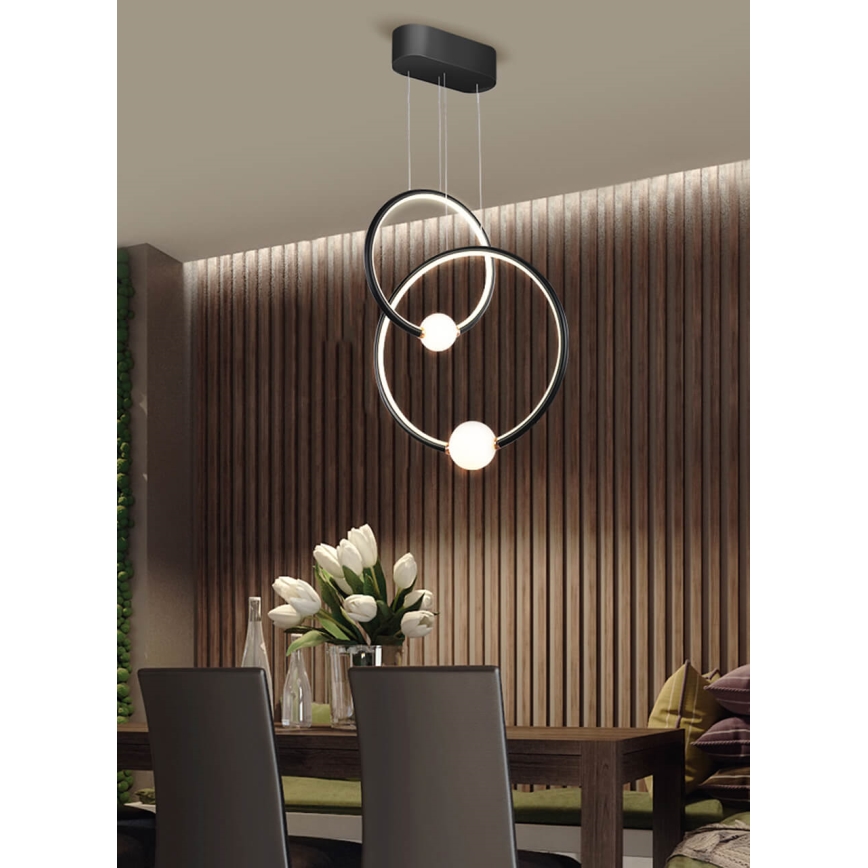 LED dimmbare Hängeleuchte an Kabel LIV LED/50W/230V schwarz + Fernbedienung