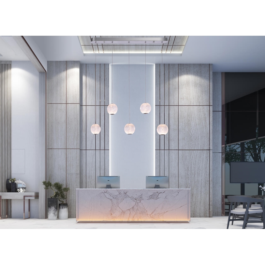 LED Hängeleuchte ESMOND 5xLED/4,8W/230V chrom glänzend