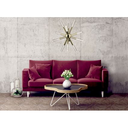 LED Kronleuchter an Kabel EIRENE 12xLED/5W/230V goldfarben
