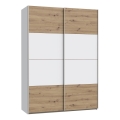 Kleiderschrank KARO 150x210 cm weiß/Eiche Artisan