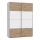 Kleiderschrank KARO 150x210 cm weiß/Eiche Artisan
