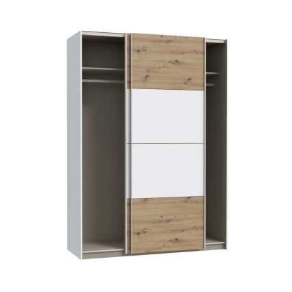 Kleiderschrank KARO 150x210 cm weiß/Eiche Artisan