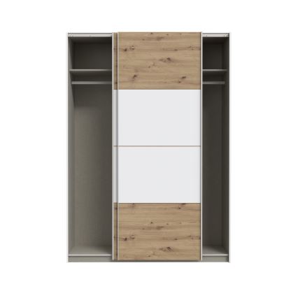 Kleiderschrank KARO 150x210 cm weiß/Eiche Artisan