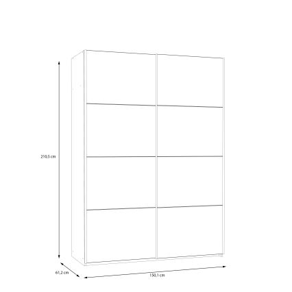Kleiderschrank KARO 150x210 cm weiß/Eiche Artisan