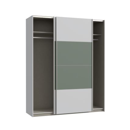 Kleiderschrank KARO 170x210 cm grau/grün