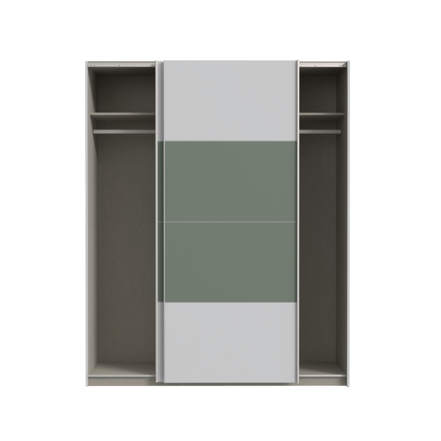 Kleiderschrank KARO 170x210 cm grau/grün