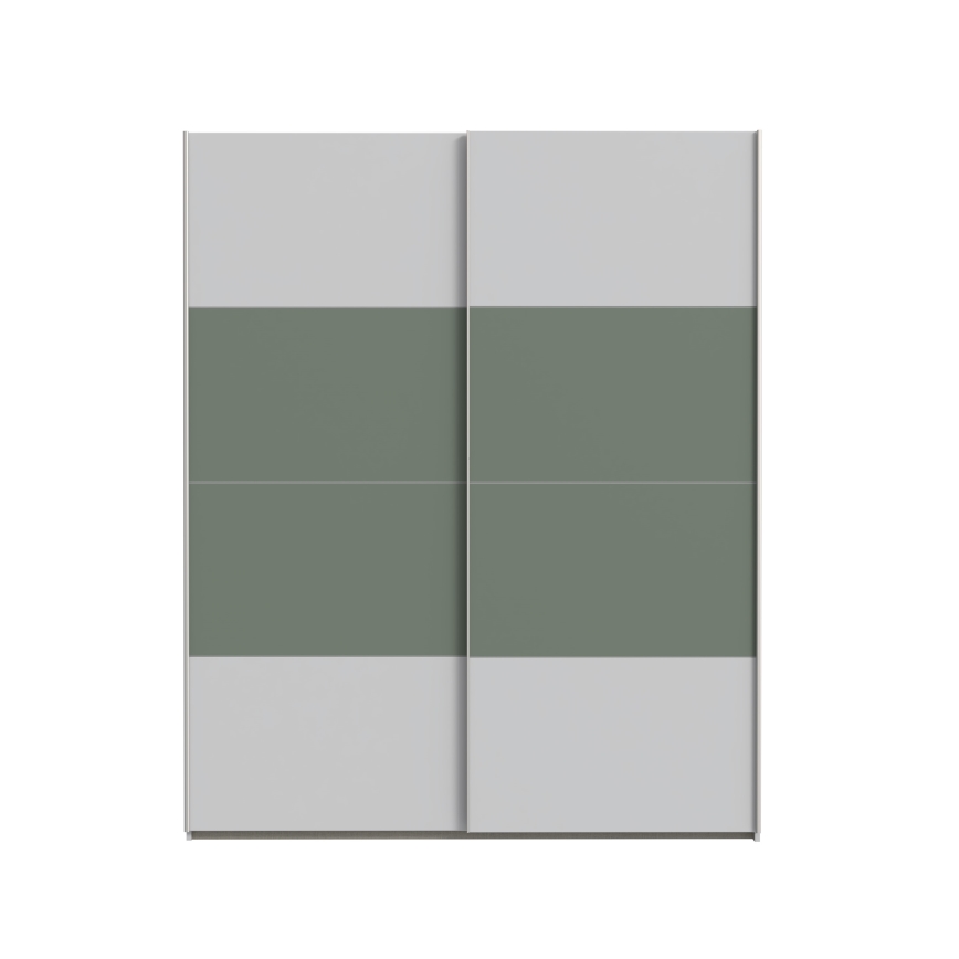 Kleiderschrank KARO 170x210 cm grau/grün