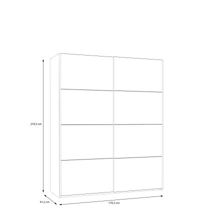 Kleiderschrank KARO 170x210 cm grau/grün