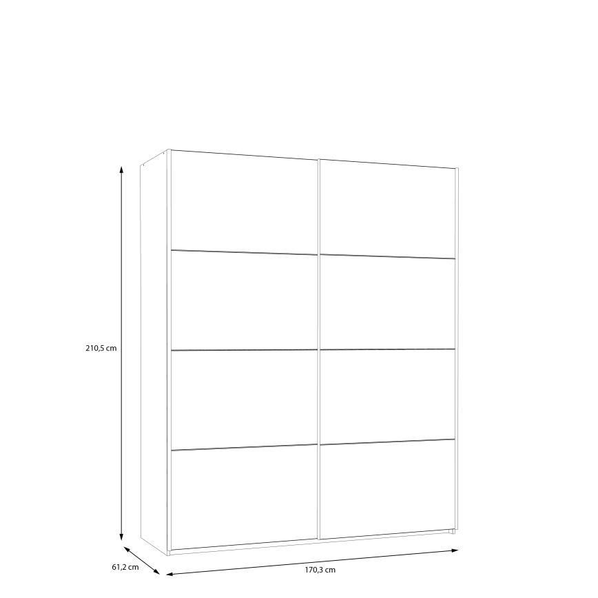 Kleiderschrank KARO 170x210 cm grau/grün