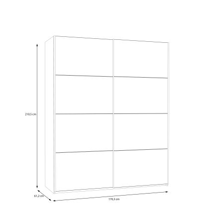 Kleiderschrank KARO 170x210 cm weiß