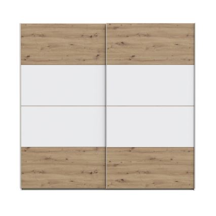 Kleiderschrank KARO 220x210 cm weiß/Artisan-Eiche