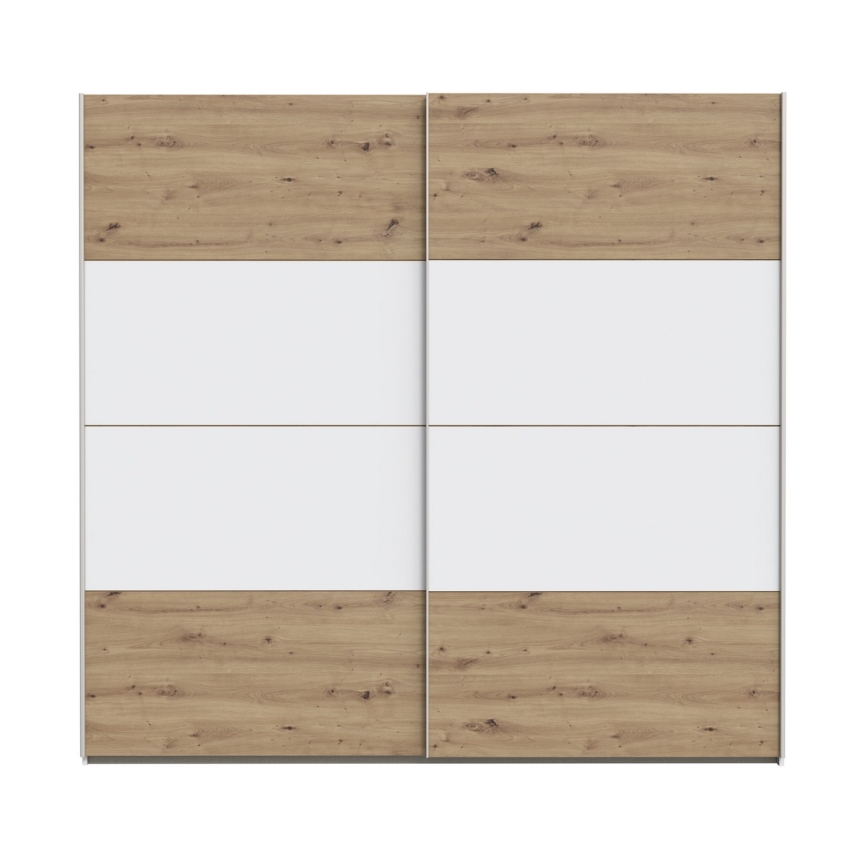 Kleiderschrank KARO 220x210 cm weiß/Eiche Artisan