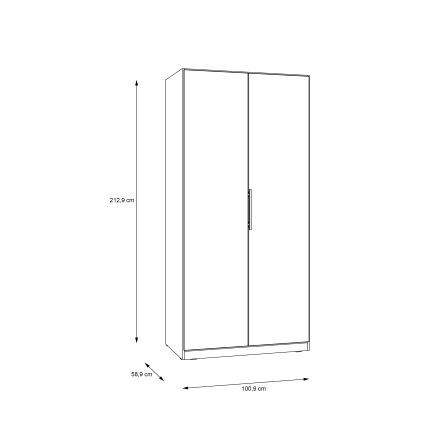 Kleiderschrank MARO 100 x 213 cm Artisan-Eiche