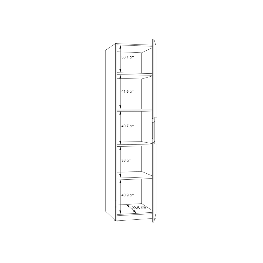 Kleiderschrank MARO 51 x 213 cm Artisan-Eiche