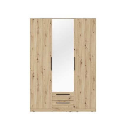 Kleiderschrank MARO mit Spiegel, 150x213 cm, Artisan-Eiche