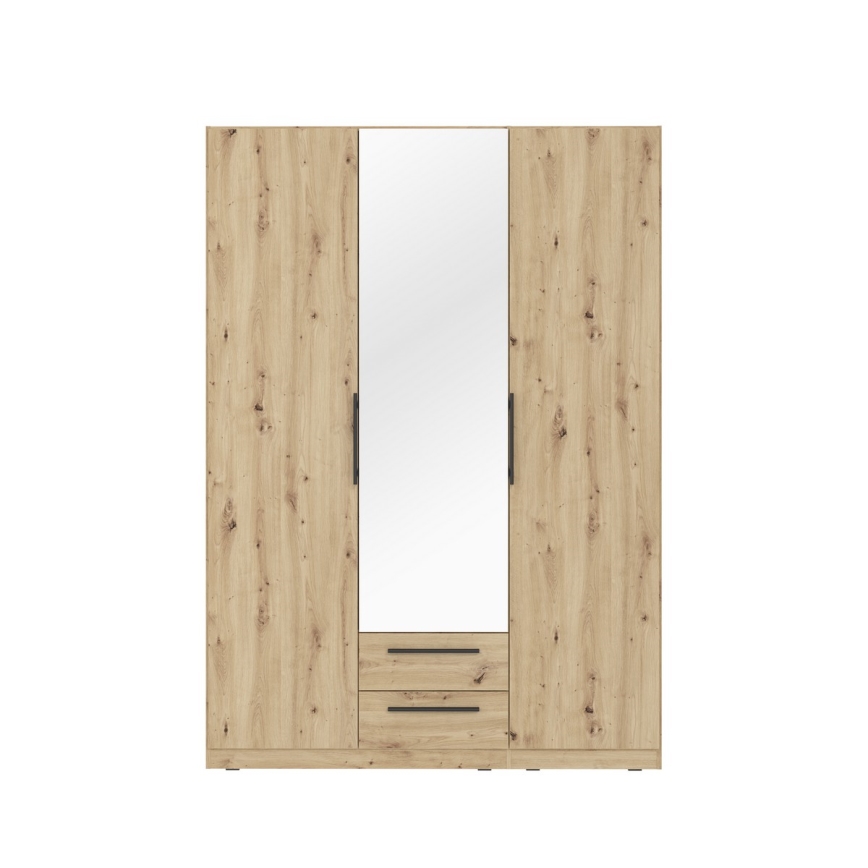 Kleiderschrank MARO mit Spiegel, 150x213 cm, Artisan-Eiche