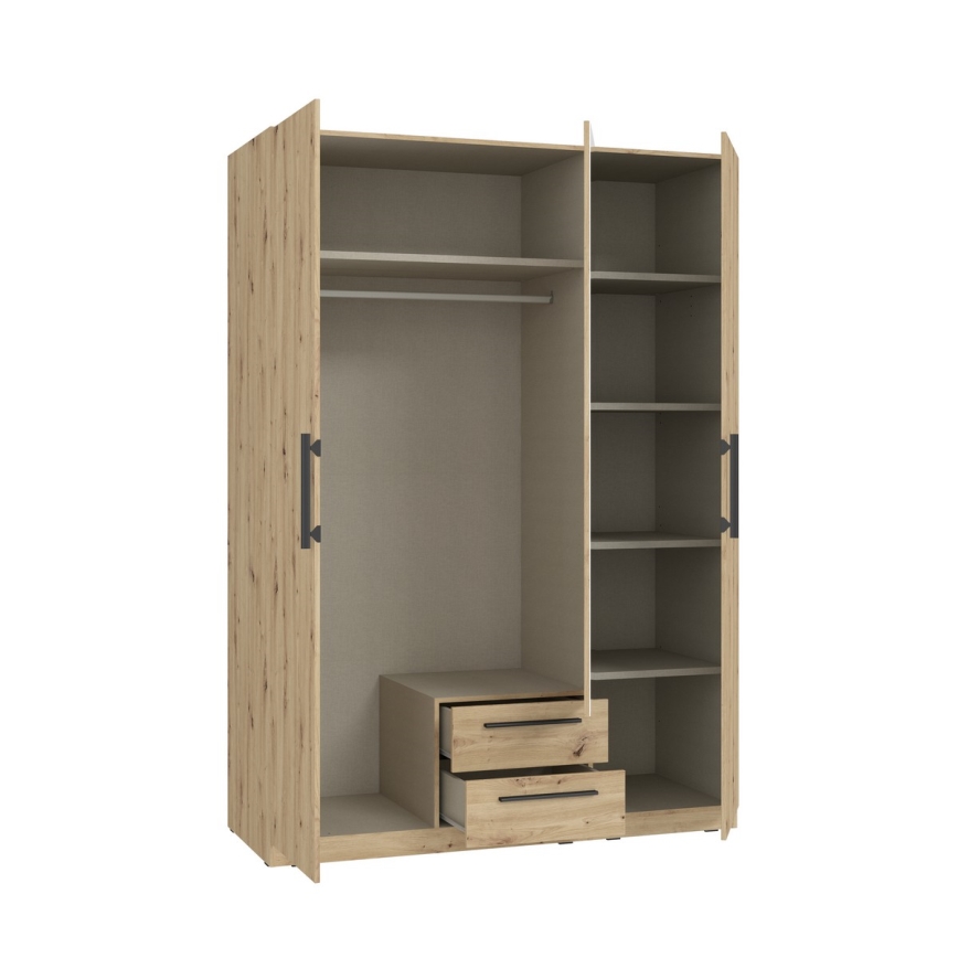 Kleiderschrank MARO mit Spiegel, 150x213 cm, Artisan-Eiche