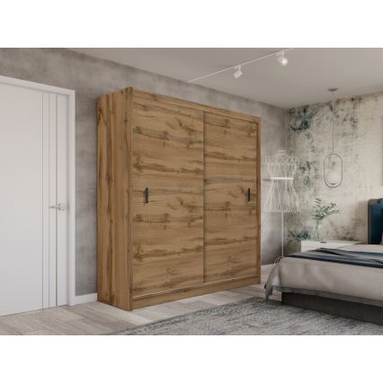 Kleiderschrank mit Schiebetüren SAPHIRA 203x215 cm Eiche Wotan