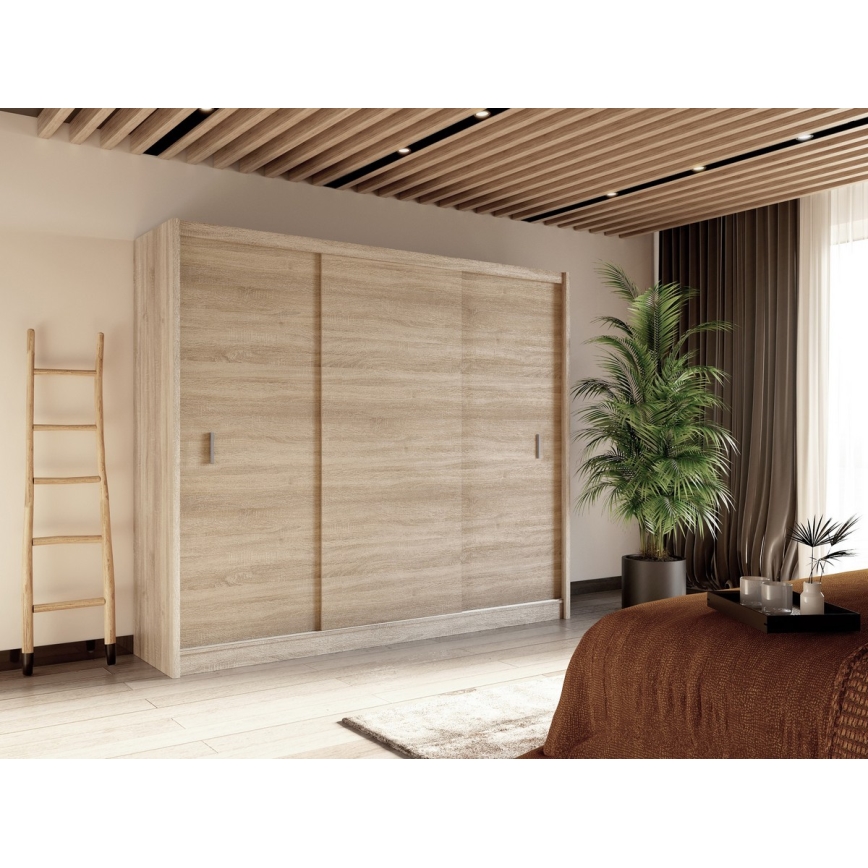 Kleiderschrank mit Schiebetüren SAPHIRA 250x215 cm Eiche Sonoma