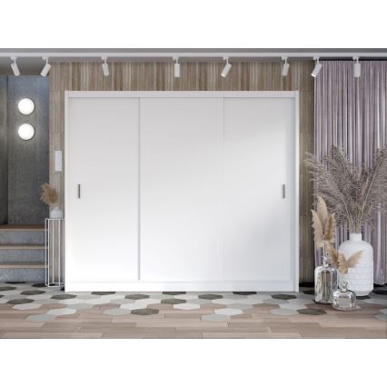 Kleiderschrank mit Schiebetüren SAPHIRA 250x215 cm weiß