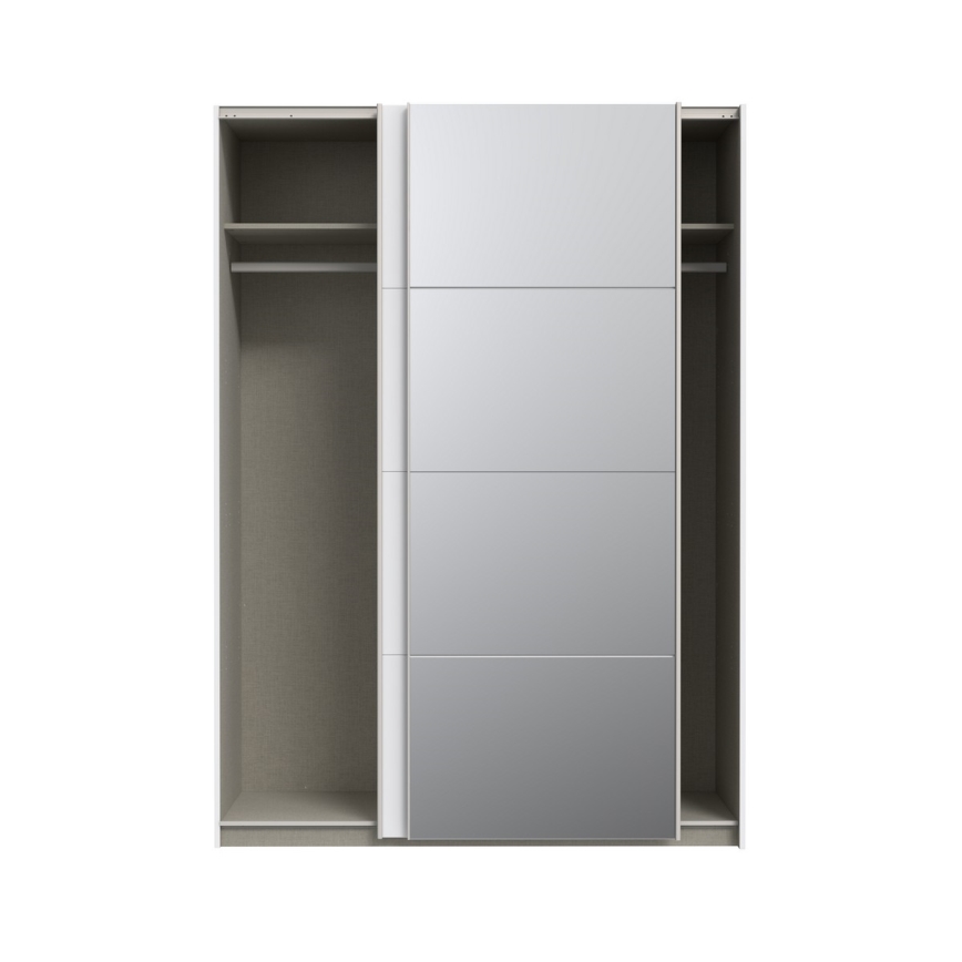 Kleiderschrank mit Spiegel KARO 150x210 cm weiß