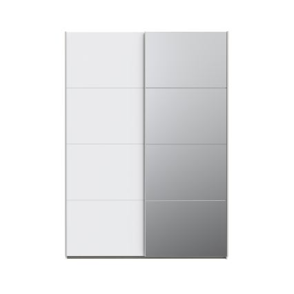 Kleiderschrank mit Spiegel KARO 150x210 cm weiß